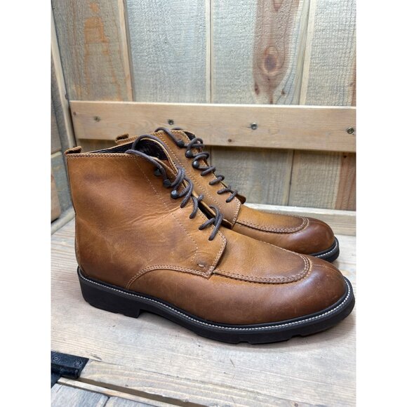 Rockport Mens Waterproof Tan Leather Dress Boots Smart Size 9M - Picture 1 of 7